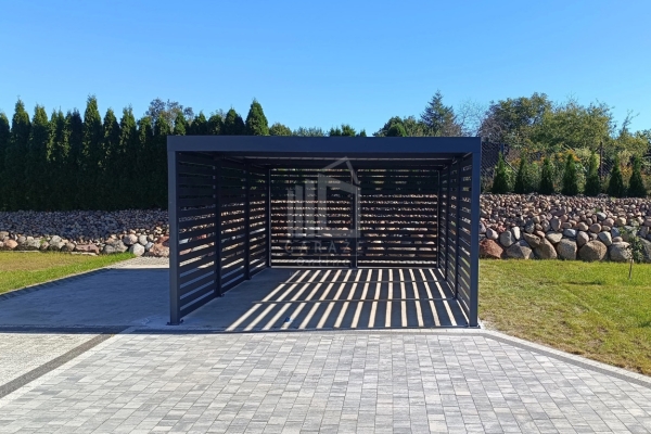 Ogłoszenie - CarPort PREMIUM - wiata samochodowa 4x5,5 - antracyt - dodatkowa zabudowa ID1026. Zdjęcie 4