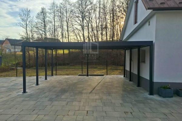 Ogłoszenie - Carport PREMIUM - Wiata samochodowa 7x5m - antracyt ID1159. Zdjęcie 2