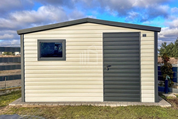 Ogłoszenie - Schowek - domek ogrodowy 3x2m - drzwi - okno - biały - antracyt - dach dwuspadowy ID1162. Zdjęcie 4