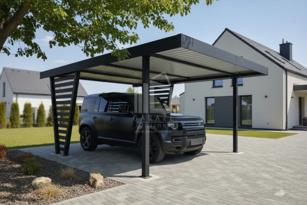 Ogłoszenie - Carport V PREMIUM 4,3x5m - Wypełnienie panelami - Wiata samochodowa - antracyt ID1182. Zdjęcie 2