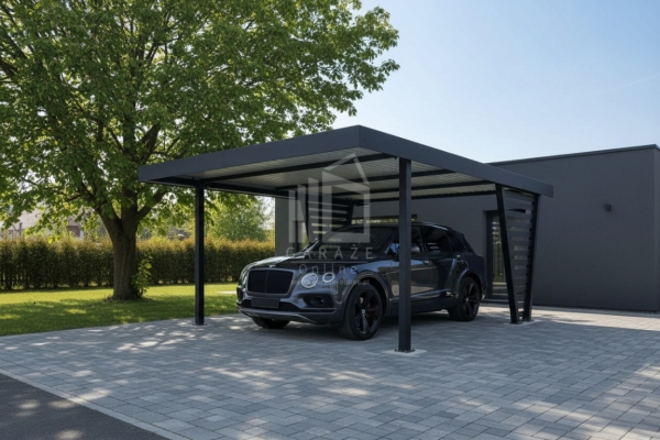 Ogłoszenie - Carport V PREMIUM 4,5x5,5m - Wypełnienie panelami - Wiata samochodowa - antracyt ID1185. Zdjęcie 3