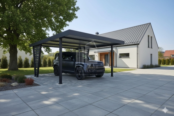 Ogłoszenie - Carport V PREMIUM 4x4,5m - Wypełnienie panelami - Wiata samochodowa - antracyt ID1189. Zdjęcie 2