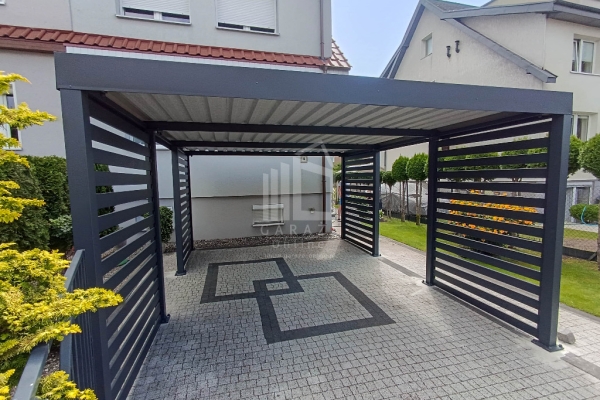Ogłoszenie - CarPort PREMIUM - wiata samochodowa 4x5 - antracyt - dodatkowa zabudowa ID1032. Zdjęcie 2