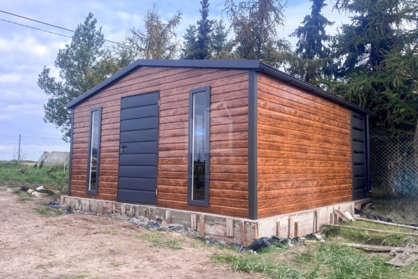 Ogłoszenie - Schowek - domek ogrodowy PREMIUM 4x3m - drzwi - 2 x okno złoty dąb drewnopodobny dach dwuspadowy rynny ID1113. Zdjęcie 4