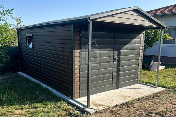 Ogłoszenie - Schowek - domek ogrodowy Garaż 3,5x4m - wiata 0,5m - brama dwuskrzydłowa - okno - drewnopodobny rynny ID1059. Zdjęcie 5