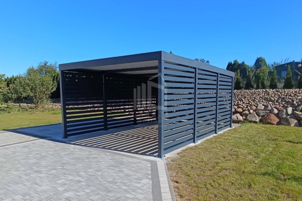 Ogłoszenie - CarPort PREMIUM - wiata samochodowa 4x5,5 - antracyt - dodatkowa zabudowa ID1026. Zdjęcie 2