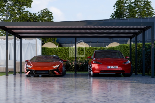 Ogłoszenie - CarPort PREMIUM - wiata samochodowa 7x5 - antracyt ID1027. Zdjęcie 4