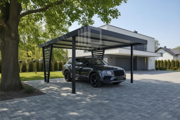 Ogłoszenie - Carport V PREMIUM 4,8x5m - Wypełnienie panelami - Wiata samochodowa - antracyt ID1188. Zdjęcie 2