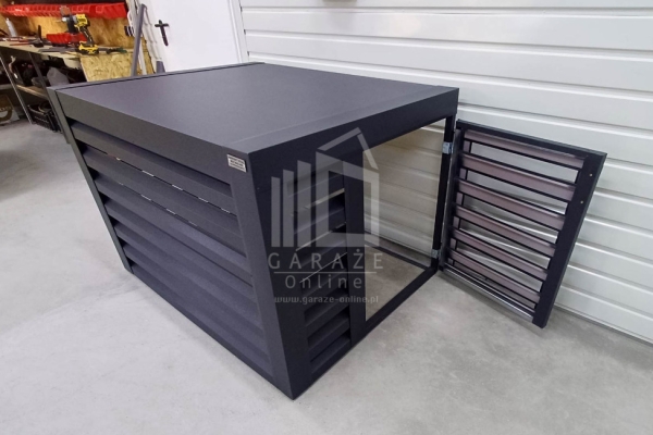 Ogłoszenie - Osłona klimatyzatora – pompy ciepła 90x50x70 cm antracyt – drzwiczki ID1142. Zdjęcie 6