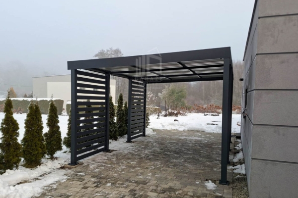Ogłoszenie - Carport PREMIUM - Wiata samochodowa 4x5 - antracyt - dodatkowa zabudowa ID1155. Zdjęcie 4