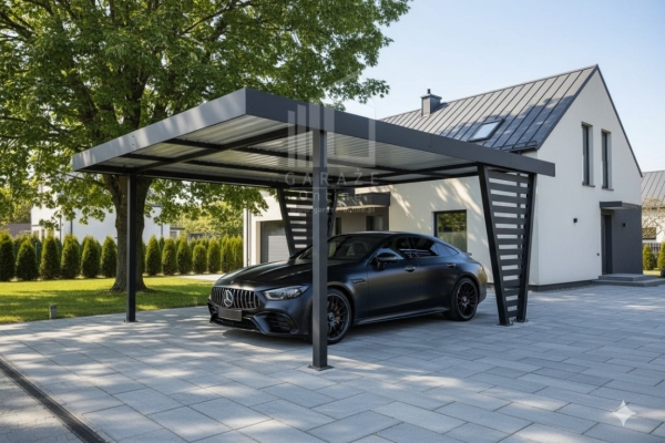 Ogłoszenie - Carport V PREMIUM 4,8x5m - Wypełnienie panelami - Wiata samochodowa - antracyt ID1188. Zdjęcie 4