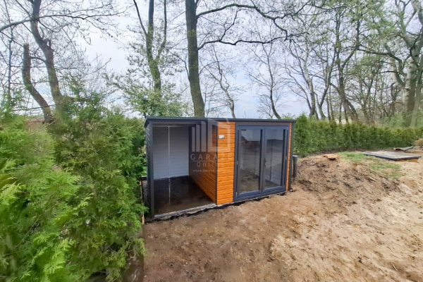 Ogłoszenie - Schowek - Domek Ogrodowy PREMIUM 2,5x2,5m - wiata 1,5m - drzwi PCV Drewnopodobny dach Spad w tył ID1017. Zdjęcie 8