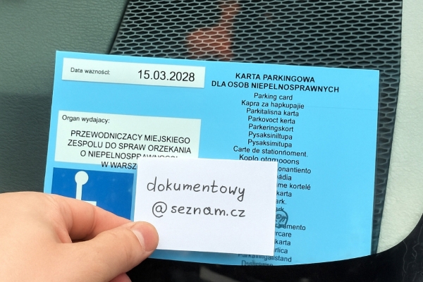 Ogłoszenie - Karta Parkingowa Dla Osób Niepełnosprawnych Oryginał. Zdjęcie 2