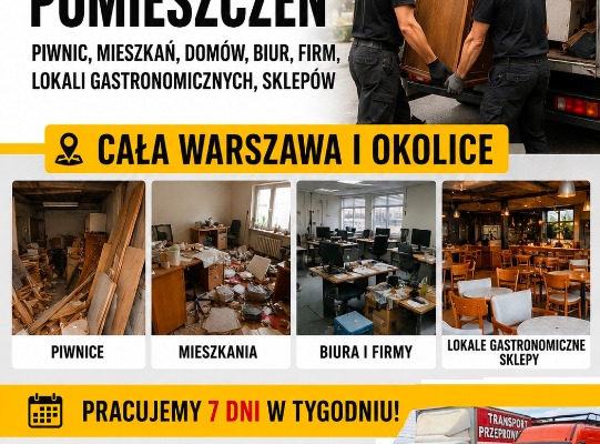 Ogłoszenie - Opróżnianie Mieszkań, Piwnic,+ Wywóz Śmieci + Przeprowadzki | Warszawa i okolice. Zdjęcie 1