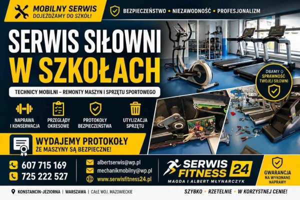 Ogłoszenie - Serwis siłowni w szkołach - Technicy Mobilni - Remonty maszyn i sprzętu sportowego. Zdjęcie 9