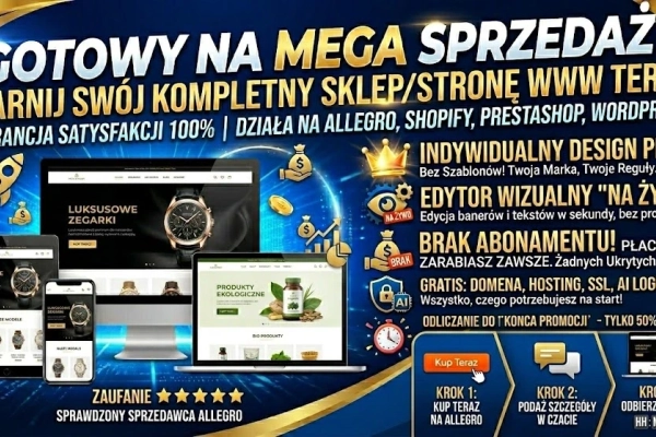 Ogłoszenie - STRONA INTERNETOWA SKLEP INTERNETOWY STRONY SKLEPY INTERNETOWE WIX SHOPIFY MAGENTO PRESTASHOP POZYCJONOWANIE SEO FIRMY. Zdjęcie 3