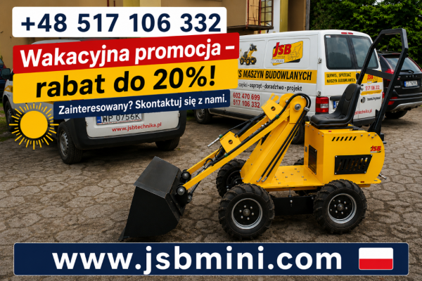 Ogłoszenie - Mini Ładowarka kołowa z prostym ramieniem MS-L113FS JSB - Nowa 2025. Zdjęcie 1
