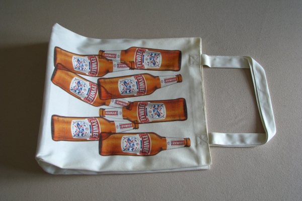 Ogłoszenie - Duża bawełniana torba plażowa, piknikowa Żywiec typu shopper 54 x 47 cm. Zdjęcie 2
