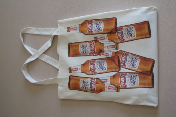 Ogłoszenie - Duża bawełniana torba plażowa, piknikowa Żywiec typu shopper 54 x 47 cm. Zdjęcie 7
