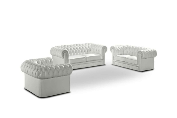 Ogłoszenie - Komplet w skórze CHESTERFIELD SZEROKI -  Angielski styl. Zdjęcie 2