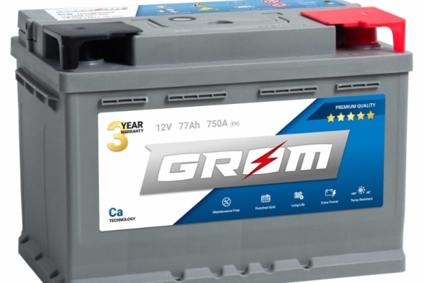 Ogłoszenie - Akumulator GROM Premium 77Ah 750A EN DTR Prawy Plus. Zdjęcie 1