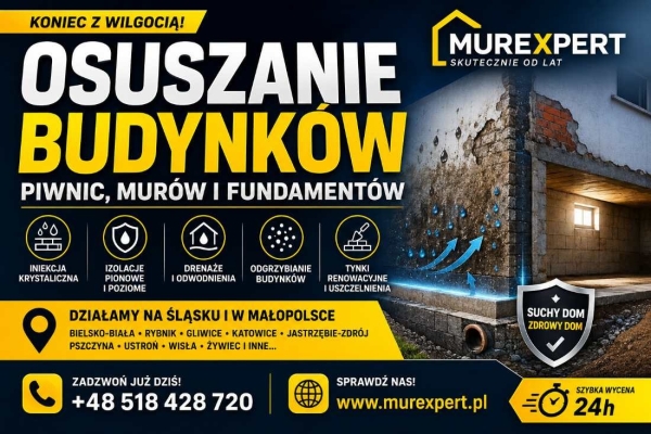Ogłoszenie - Osuszanie budynków, izolacja fundamentów, iniekcja krystaliczna, podcinanie ścian Małopolska/ Śląsk. Zdjęcie 4
