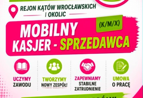 Ogłoszenie - Mobilny Kasjer - Sprzedawca (k/m/x). Zdjęcie 1