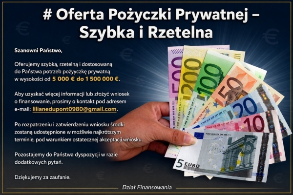 Ogłoszenie - Oferta Kredytu Prywatnego – Szybka i Wiarygodna. Zdjęcie 1
