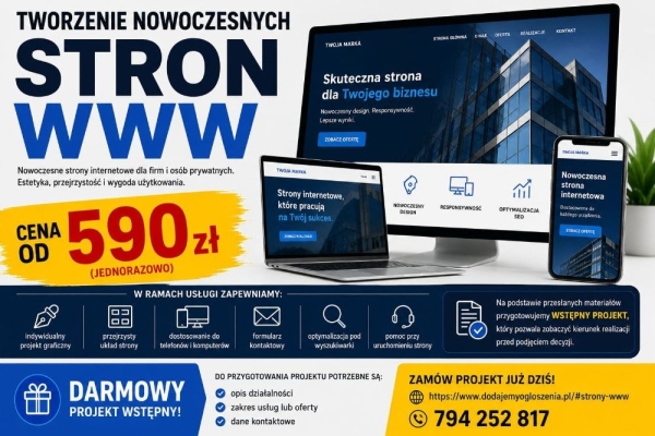 Ogłoszenie - STRONY INTERNETOWE DLA FIRM :: POD WYSZUKIWARKI :: BEZ ABONAMENTU. Zdjęcie 3
