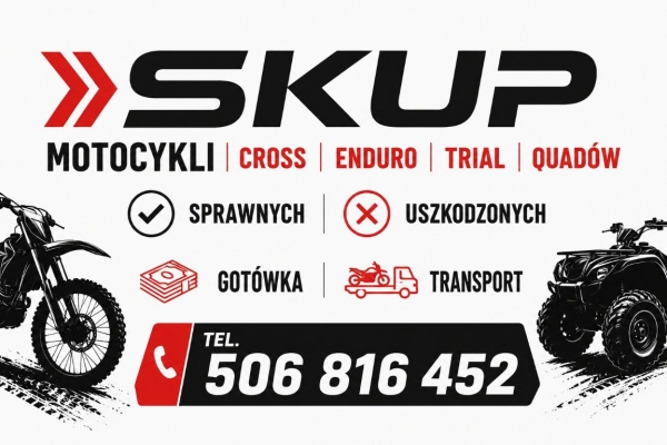 Ogłoszenie - SKUP MOTOCYKLI CROSS CROSSY CROSSÓW ENDURO QUADÓW -SPRAWNYCH I USZKODZNYCH-. Zdjęcie 4