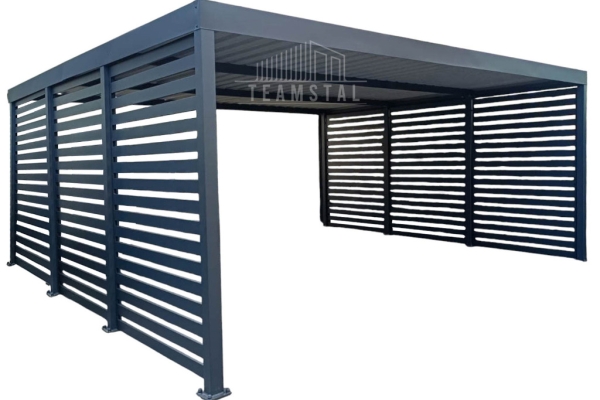 Ogłoszenie - CarPort PREMIUM - wiata samochodowa 6x6 - antracyt - dodatkowa zabudowa TS1113. Zdjęcie 1