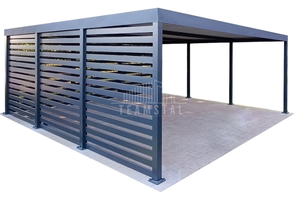 Ogłoszenie - CarPort PREMIUM - wiata samochodowa 6x6 - antracyt - dodatkowa zabudowa TS1114. Zdjęcie 1