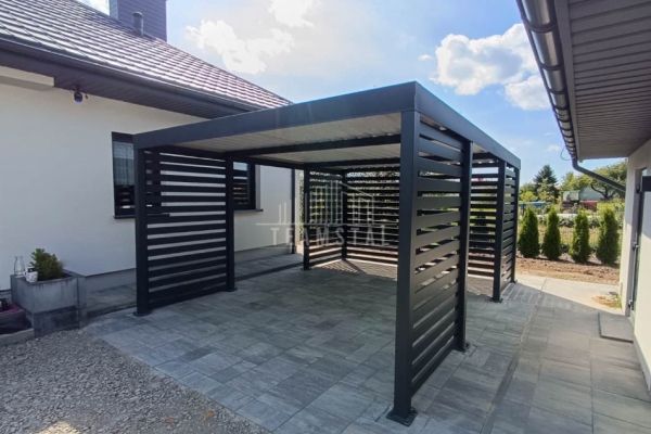Ogłoszenie - CarPort PREMIUM - wiata samochodowa 4x6 - antracyt - dodatkowa zabudowa TS1112. Zdjęcie 3