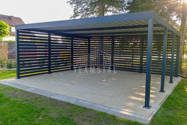 Ogłoszenie - CarPort PREMIUM - wiata samochodowa 6x6 - antracyt - dodatkowa zabudowa TS1114. Zdjęcie 2