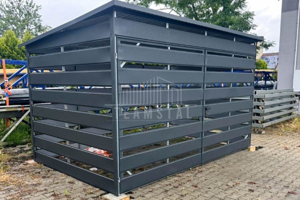 Ogłoszenie - Wiata śmietnikowa 4x2m Antracyt - furtka TS1139. Zdjęcie 4