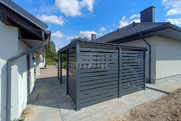 Ogłoszenie - CarPort PREMIUM - wiata samochodowa 4x6 - antracyt - dodatkowa zabudowa TS1112. Zdjęcie 6