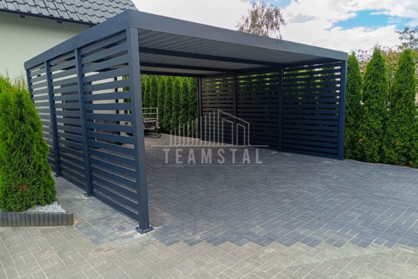 Ogłoszenie - CarPort PREMIUM - wiata samochodowa 6x6 - antracyt - dodatkowa zabudowa TS1113. Zdjęcie 4
