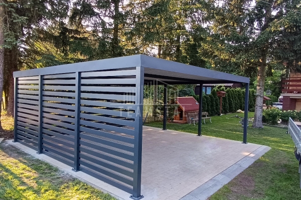 Ogłoszenie - CarPort PREMIUM - wiata samochodowa 6x6 - antracyt - dodatkowa zabudowa TS1114. Zdjęcie 4