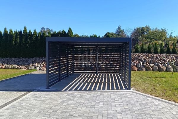 Ogłoszenie - CarPort PREMIUM - wiata samochodowa 4x5,5 - antracyt - dodatkowa zabudowa TS1108. Zdjęcie 4