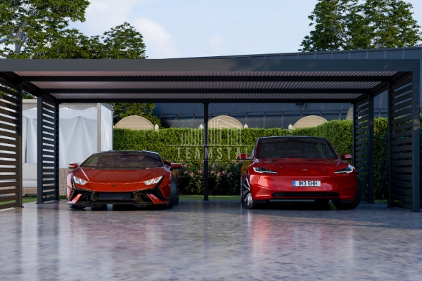 Ogłoszenie - CarPort PREMIUM - wiata samochodowa 7x5 - antracyt - dodatkowa zabudowa TS1110. Zdjęcie 4