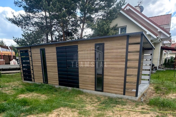 Ogłoszenie - Schowek domek ogrodowy 6x2,5m wiata 0,5m wiata 1,2m drzwi 2x okno brama dwuskrzydłowa TS1135. Zdjęcie 3