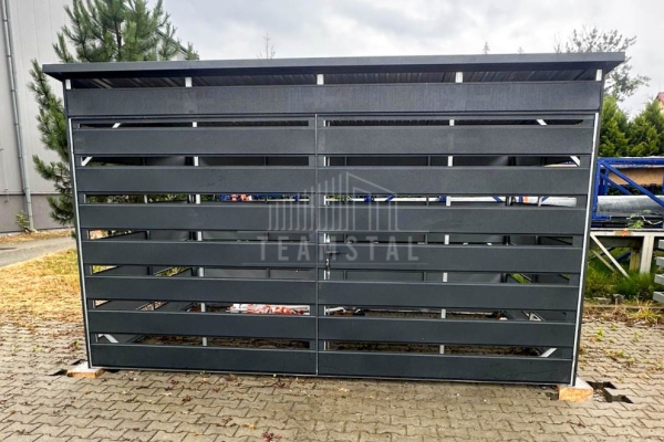 Ogłoszenie - Wiata śmietnikowa 4x2m Antracyt - furtka TS1139. Zdjęcie 2