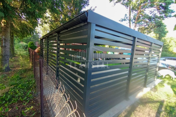 Ogłoszenie - CarPort PREMIUM - wiata samochodowa 6x6 - antracyt - dodatkowa zabudowa TS1114. Zdjęcie 3
