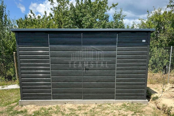 Ogłoszenie - Schowek - domek ogrodowy 4x3m - brama dwuskrzydłowa - okno - sosna norweska - drewnopodobny - dach rynna TS1134. Zdjęcie 5