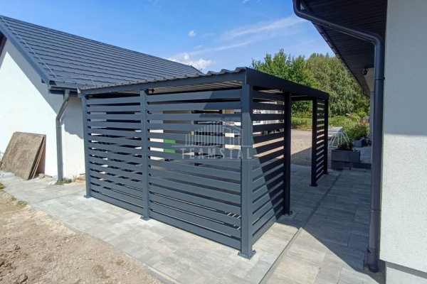 Ogłoszenie - CarPort PREMIUM - wiata samochodowa 4x6 - antracyt - dodatkowa zabudowa TS1112. Zdjęcie 5