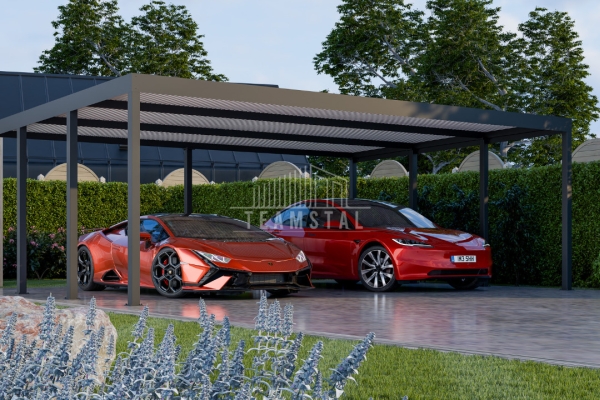 Ogłoszenie - CarPort PREMIUM - wiata samochodowa 7x5 - antracyt TS1109. Zdjęcie 6