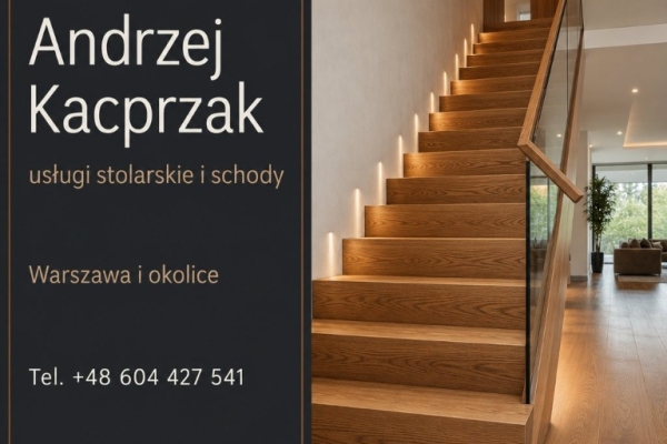 Ogłoszenie - Schody drewniane w Warszawie - Andrzej Kacprzak. Zdjęcie 1