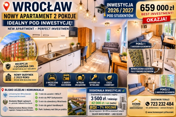 Ogłoszenie - 2pok, 44met, Okolice Koszarowej WINDA/2023 (Wrocław). Zdjęcie 1