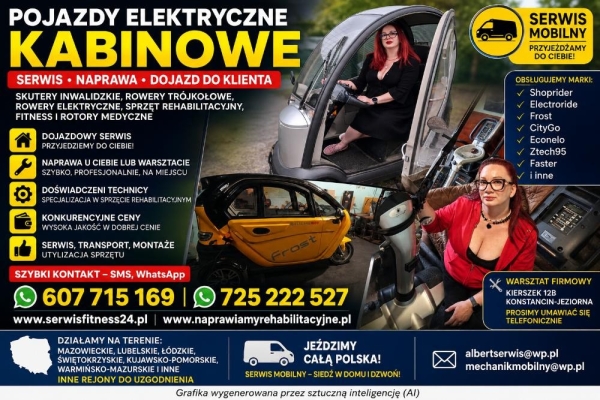 Ogłoszenie - Serwis naprawa skuterów inwalidzkich SHOPRIDER, wózków, rotorów, MOBILNIE / POJAZDY ELEKTRYCZNE KABINOWE. Zdjęcie 6