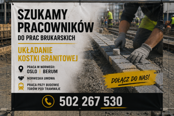 Ogłoszenie - praca Norwegia, oslo. Brukarz / Pracownik robót ziemnych (m/k), bez języka, od zaraz. Zdjęcie 1